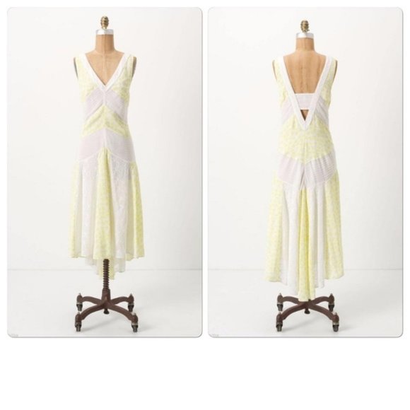 Anthropologie Dresses & Skirts - Anthropologie Leifnotes Southern Exposure Yellow Eyelet Dress Size 6